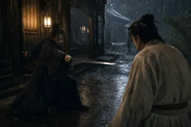 雨夜武侠对峙 · 写实