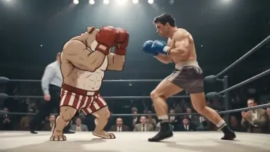 Cartoon Bulldog vs Live-Action Boxer